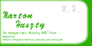 marton huszty business card